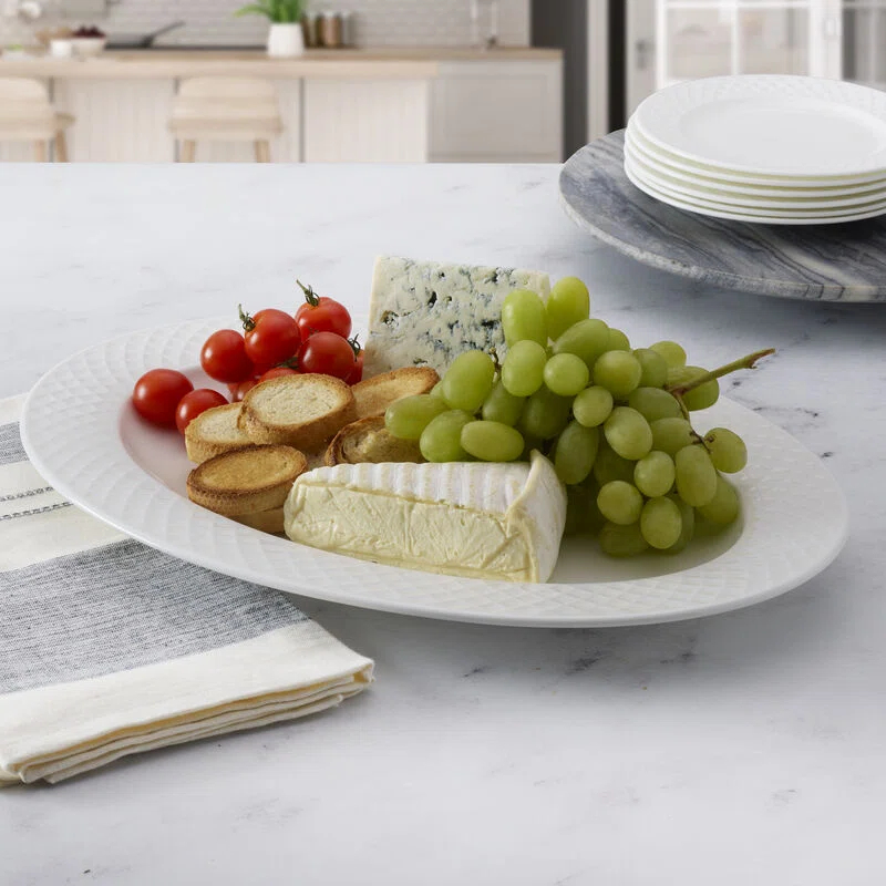 Mikasa Mikasa Trellis 16in. Lightweight Chip-Resistant Bone China Serving Platter