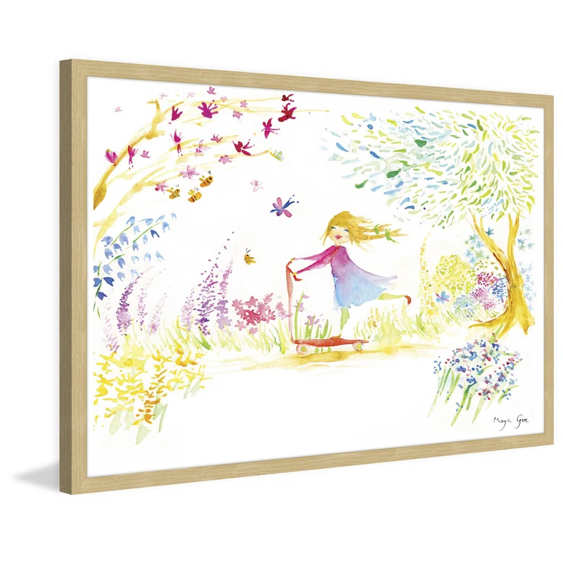 Marmont Hill 'Girl at Park' by Maya Gur Framed Print