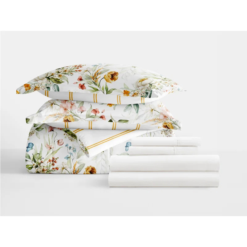 IEnjoy Home 7-Piece Bedding Bundle - Pattern Comforter and Sheet Set