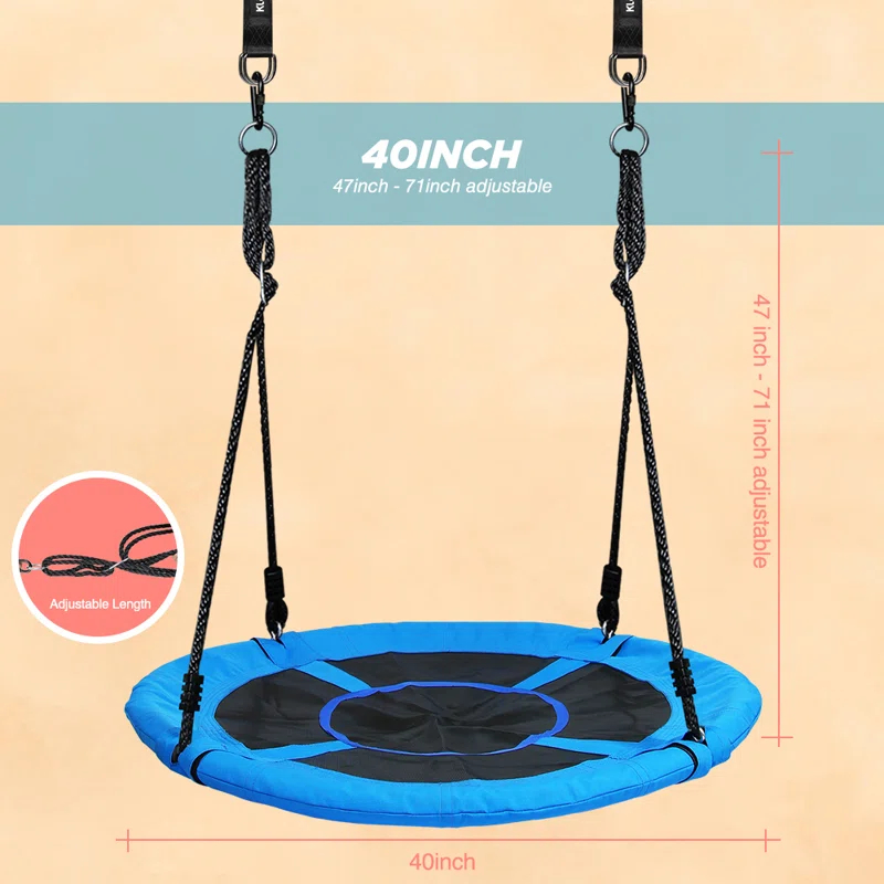 Klo Kick 40inch Metal/Fabric Web/Saucer Swing with Chains and Hooks