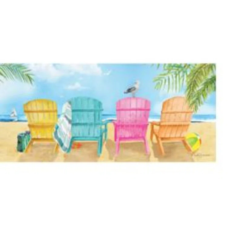 Evergreen Enterprises, Inc Beach Nautical Chairs Sassafras Switch 22 in. x 10 in. Non-Slip Indoor Door Mat