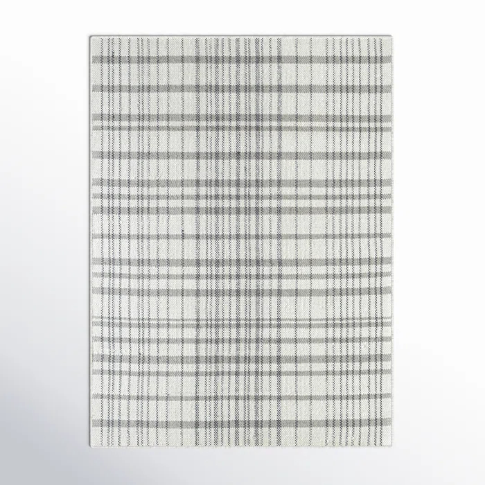 Birch Lane™ Lavande Plaid Wool Area Rug