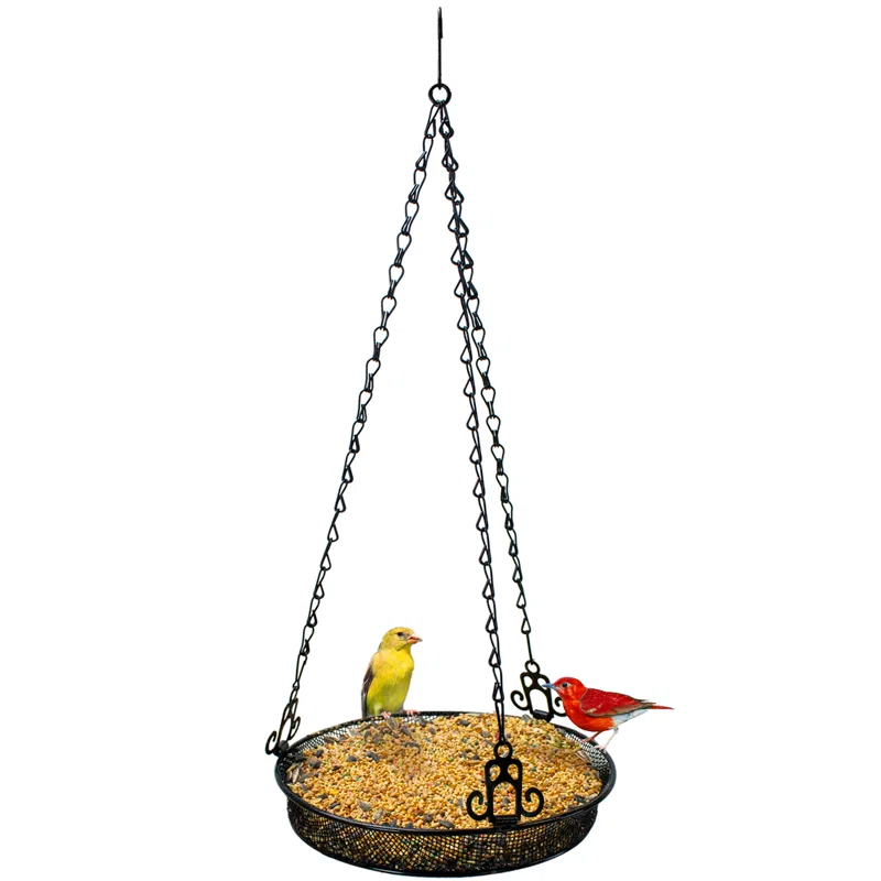 Sorbus Sorbus Metal Bird Feeder Hanging Tray in Black
