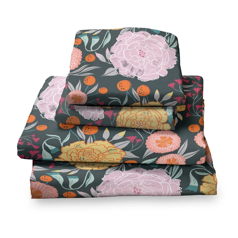 Where the Polka Dots Roam Microfiber Floral Fitted Sheet