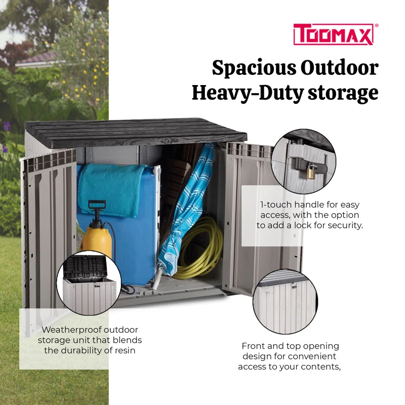 Toomax Stora Way All Weather Outdoor XL Storage Shed Cabinet