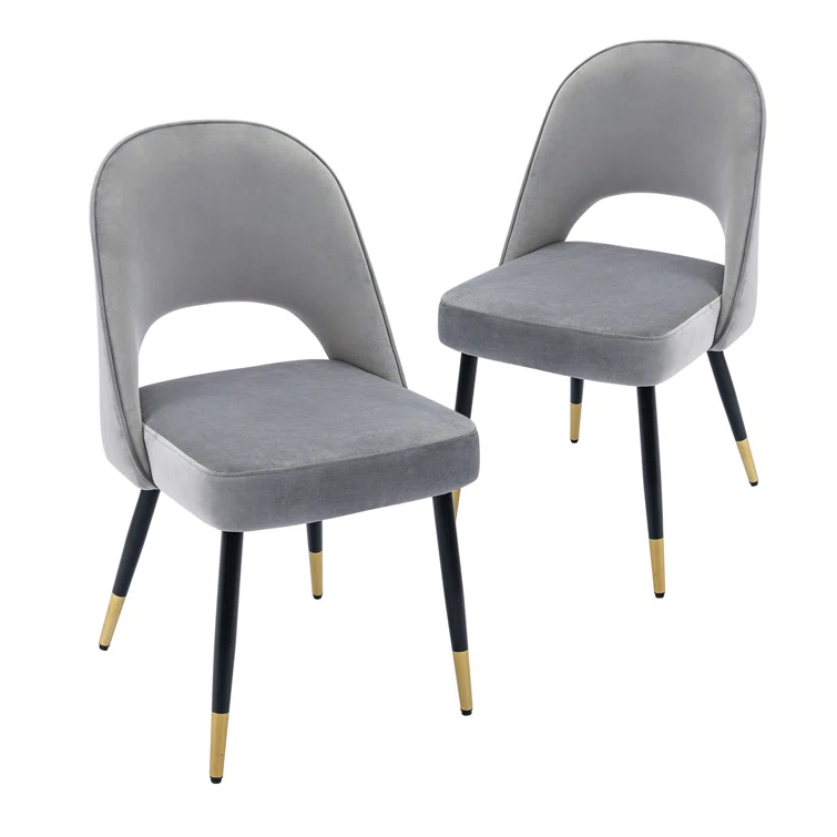 Mercer41 Volena 19.1'' H Velvet Upholstered Side Chair (Set of 2)