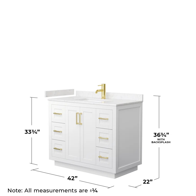 Miranda 42" Freestanding Single Bathroom Vanity with Cultured Marble Top