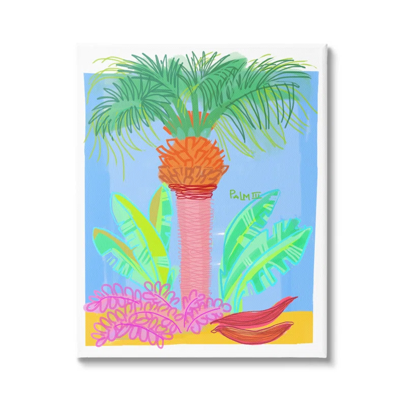 Stupell Industries " Tropical Palm Tree Botanicals Summer Beach Day "