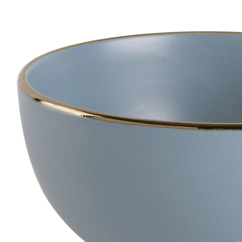 Gibson Gibson Home Rockaway Gold 16-Piece Dinnerware Set - Matte Blue