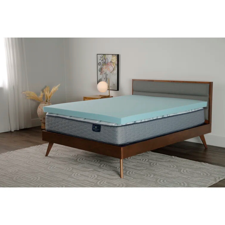 Serta Serta Cooling ThermaGel Memory Foam Mattress Topper, 3 Inch