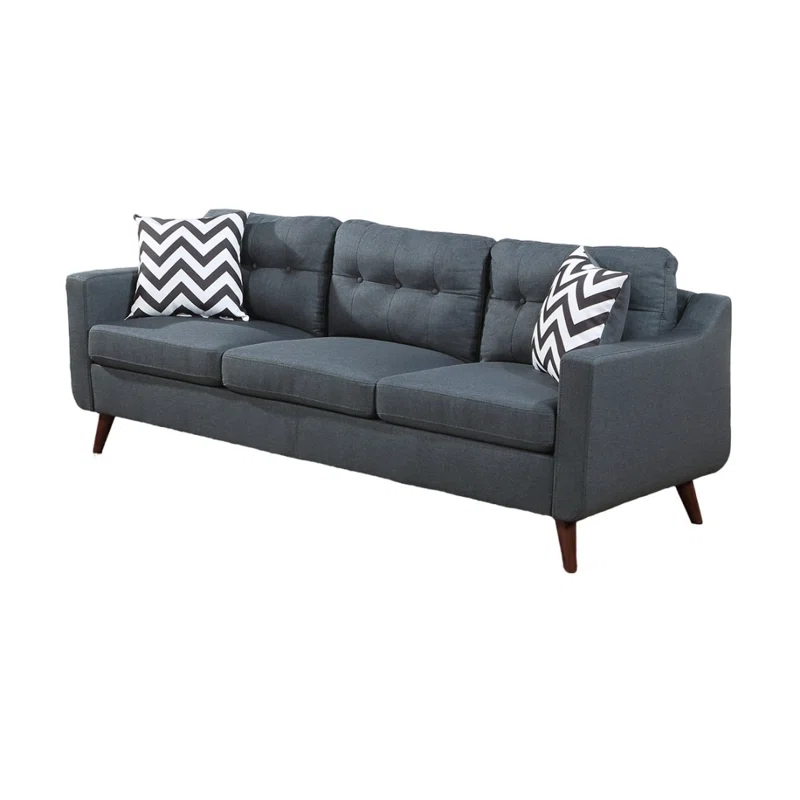 WANDINGT Modern Sofa Cozy Sofa Loveseat W Pillows 2Pc Sofa Set  Polyfiber Couch Tufted Cushions Living Room