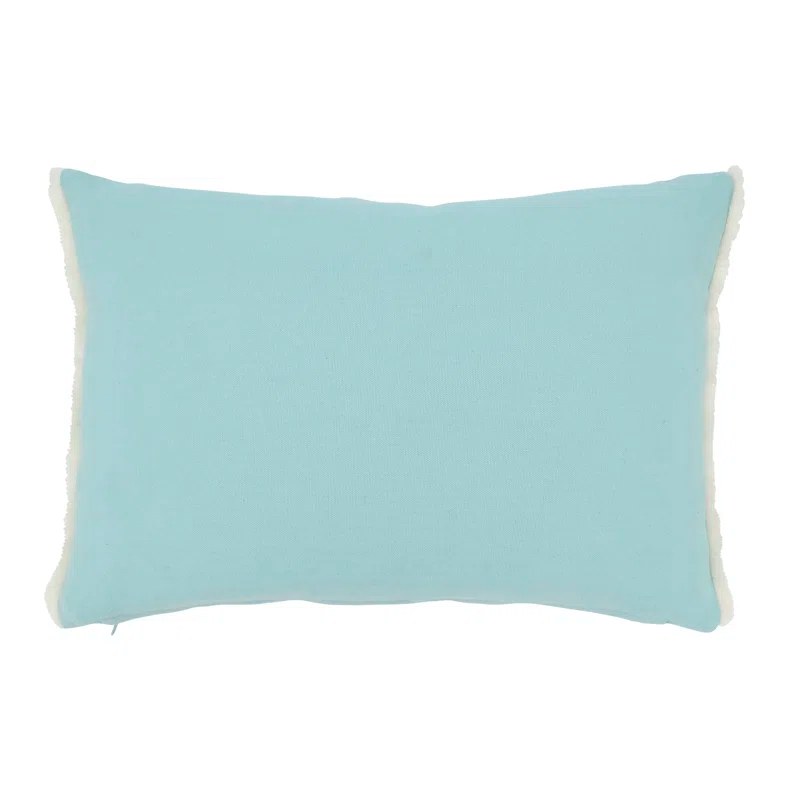 Saro Laguna Collection Fringed Cotton Throw Pillow