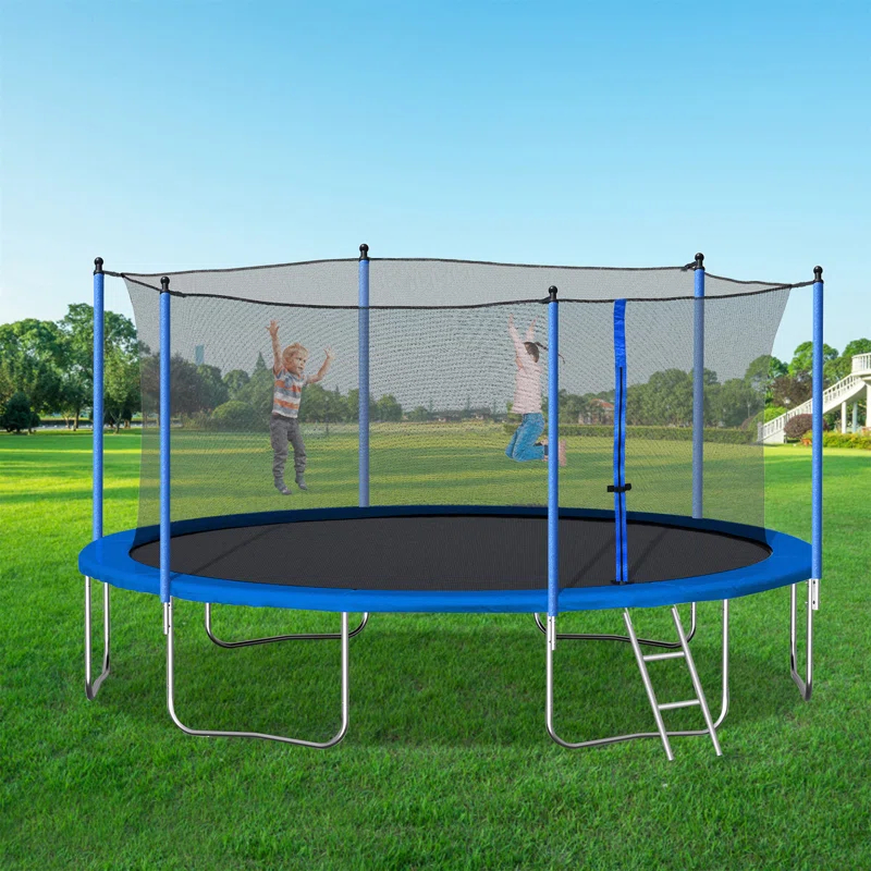 Ceballos 14FT  Trampoline With Safety Enclosure Net,Heavy Duty Jumping Mat And Spring Cover Padding For Kids And Adults,  Ladder