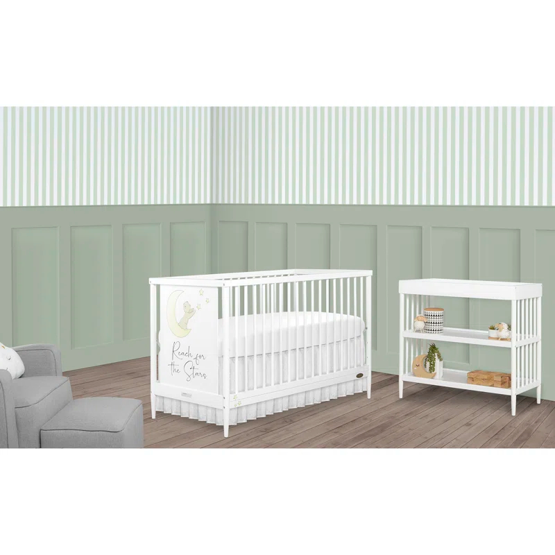 Dream On Me Moon Bear Reaching for the Stars 4-in-1 Convertible Crib