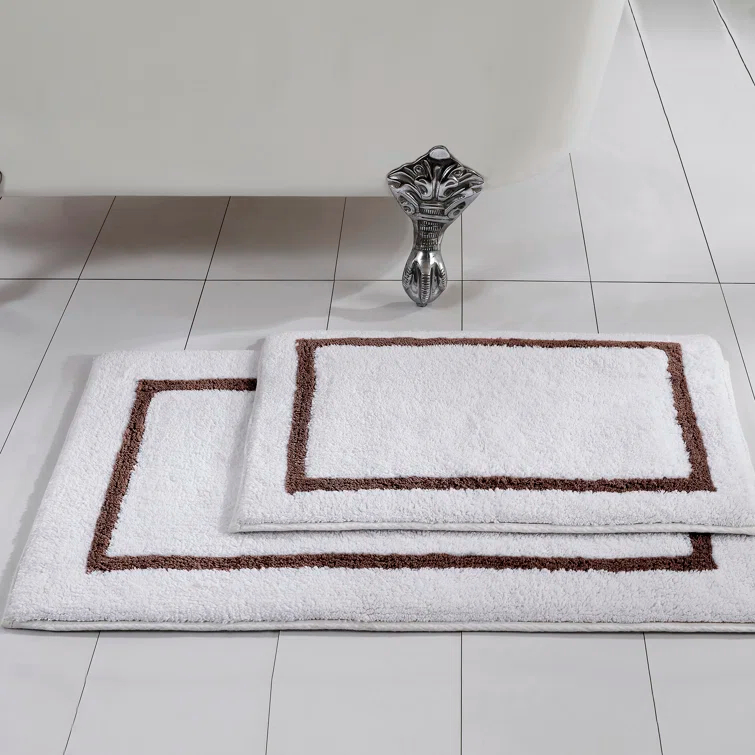 Modern Threads Modern Threads 2-Pack Reversible Contrast Stripe Bath Mat Set