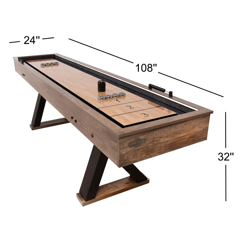 American Legend American Legend Kirkwood 9' LED Shuffleboard Table with Bonus Bowling Game