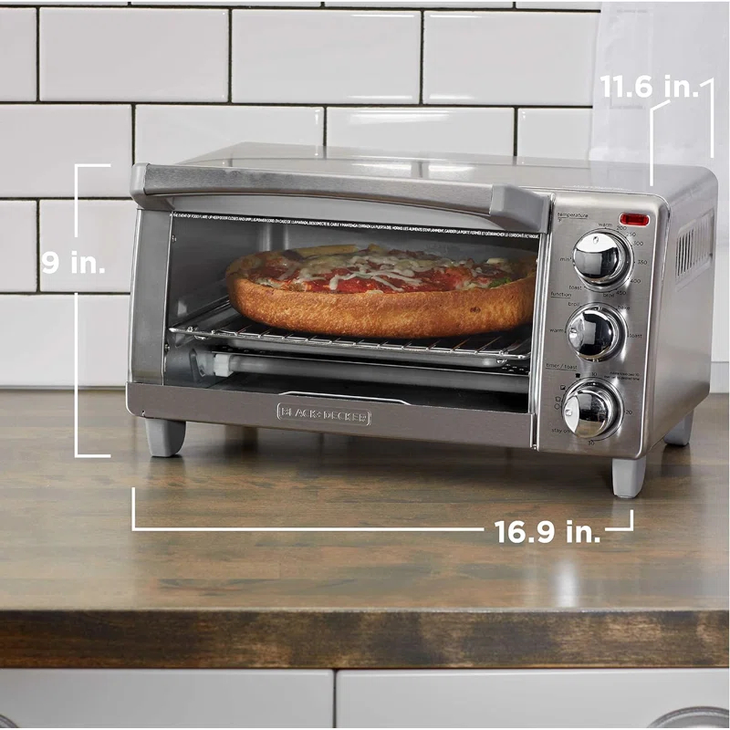BLACK+DECKER Black+decker 4-slice Toaster Oven, 4 Cooking Functions