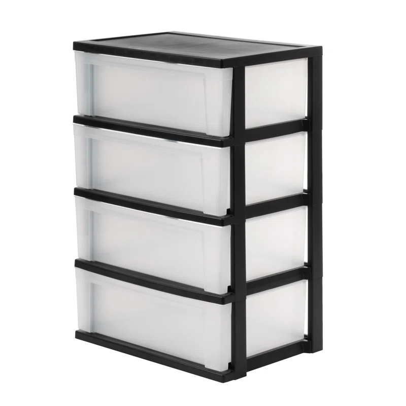 IRIS USA, Inc. 4 Drawer Plastic Wide Chest, Black