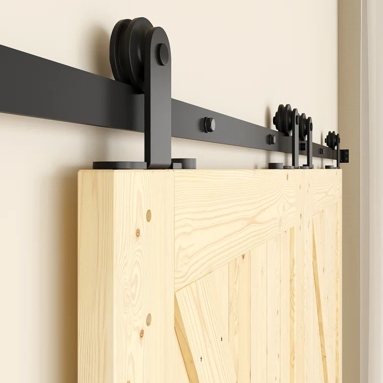 Lazio Steel Double Door Barn Door Hardware Kit