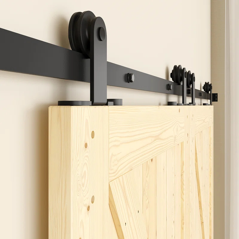 Lazio Steel Double Door Barn Door Hardware Kit