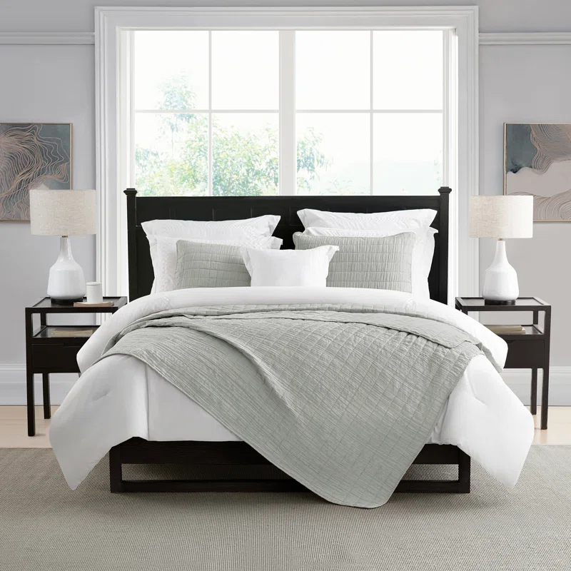 Swift Home Ultra Soft Crinkle Washed Microfiber 3-Piece Quilt Set