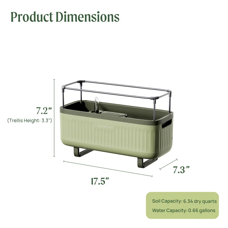 Vego Garden Mini Herb Plastic Outdoor Pot Planter with Trellis