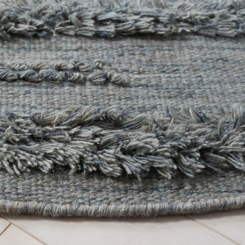 Laurel Foundry Modern Farmhouse® Hartzler Hand-Woven Flatweave Grey/Ivory Area Rug