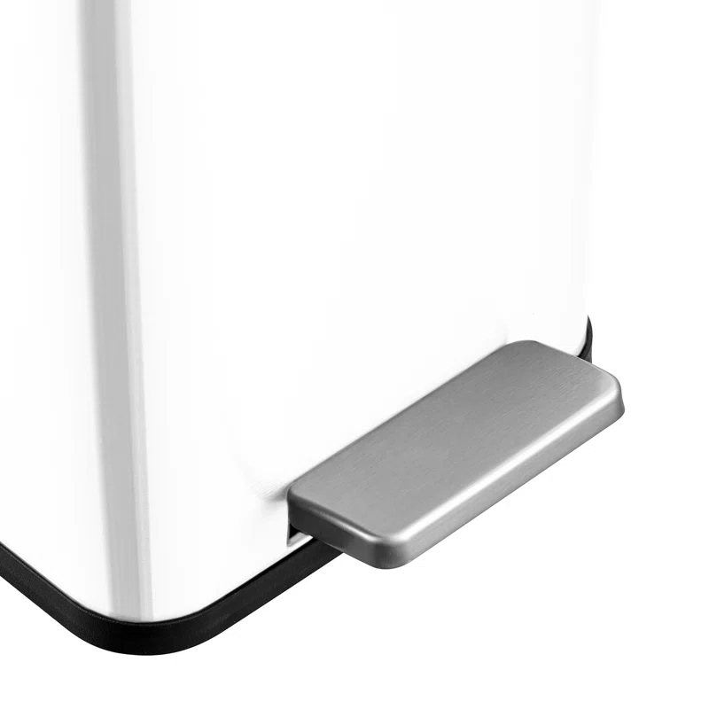 Wayfair Basics® 2.6 Gallon Stainless Steel Rectangular Step On Bathroom Trash Can