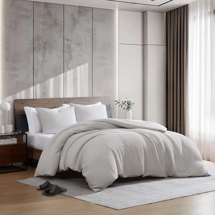 Kenneth Cole Kenneth Cole Solid Waffle Reversible Comforter Set