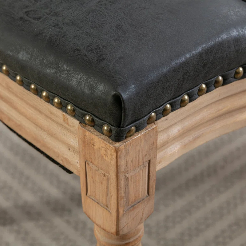 Ophelia & Co. French Style Solid Wood Frame Dining Chair with Nailhead Trim Set of 2