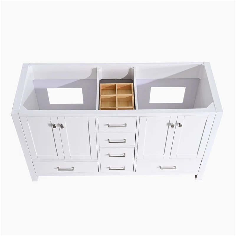DSUNNER 60 in Bathroom Vanity without Top and Sink, 60 inch Modern Freestanding Bathroom Storage Only