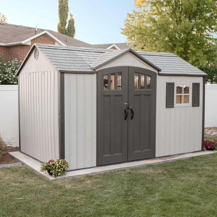 Lifetime Lifetime 12.5 Ft. x 8 Ft. High-Density Polyethylene (Plastic) Outdoor Storage Shed with Steel-Reinforced Construction