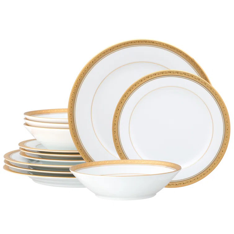Noritake Noritake Crestwood 12-Piece Dinnerware Set, Service For 4