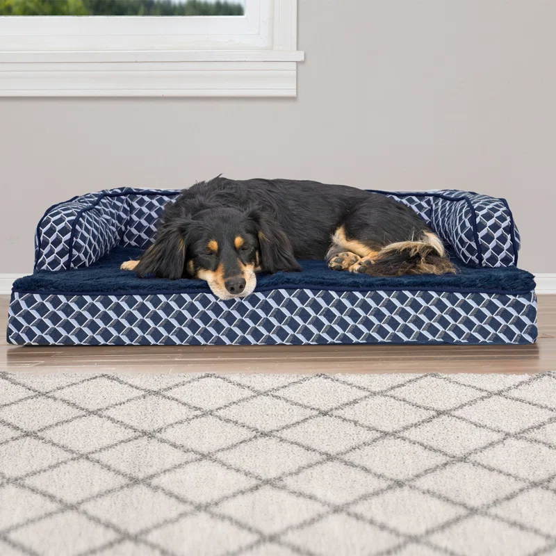 FurHaven Plush & Diamond Décor Comfy Couch Pet Bed