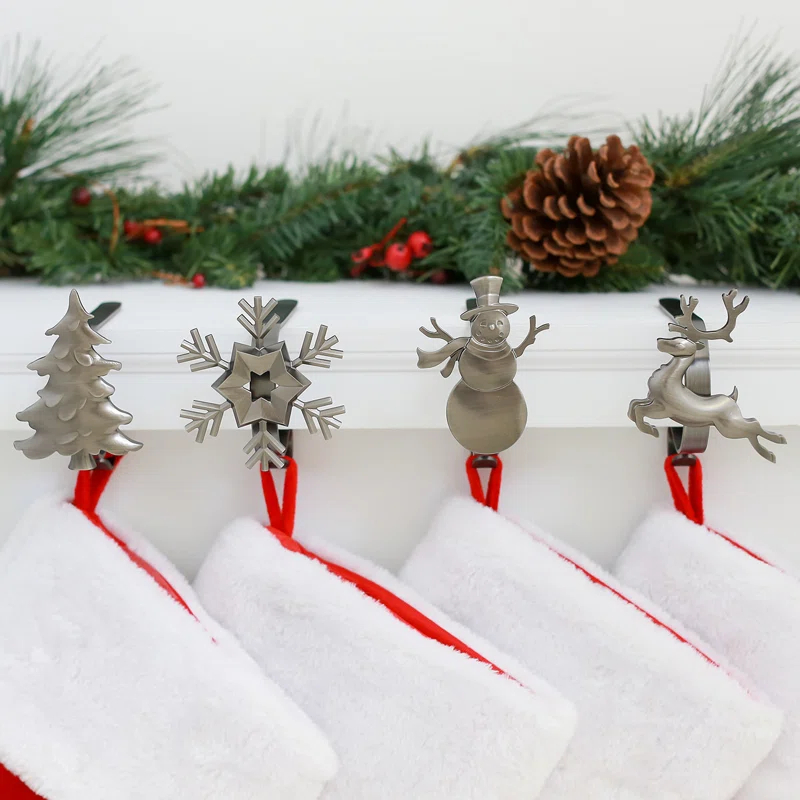 Haute Decor Original MantleClip 4 Piece Stocking Holder & Reviews | Wayfair