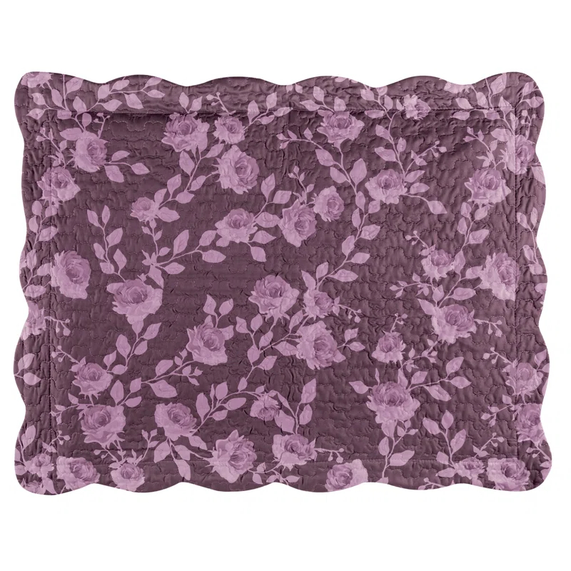 Winston Brands Unique Rose Design Scalloped Edge Pillow Sham | Wayfair