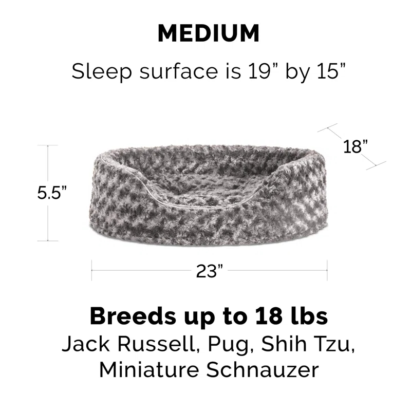 FurHaven Ultra Plush Oval Donut Dog Bed