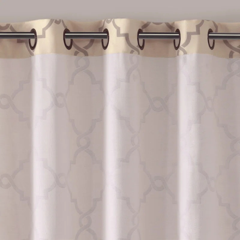 Madison Park Fretwork Print Grommet Top Window Curtain Panel