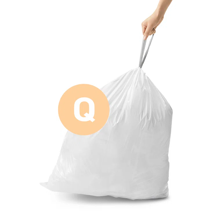 simplehuman simplehuman Code Q Genuine Custom Fit Drawstring Trash Bags Dispenser Packs, 100 Count (Set of 5)