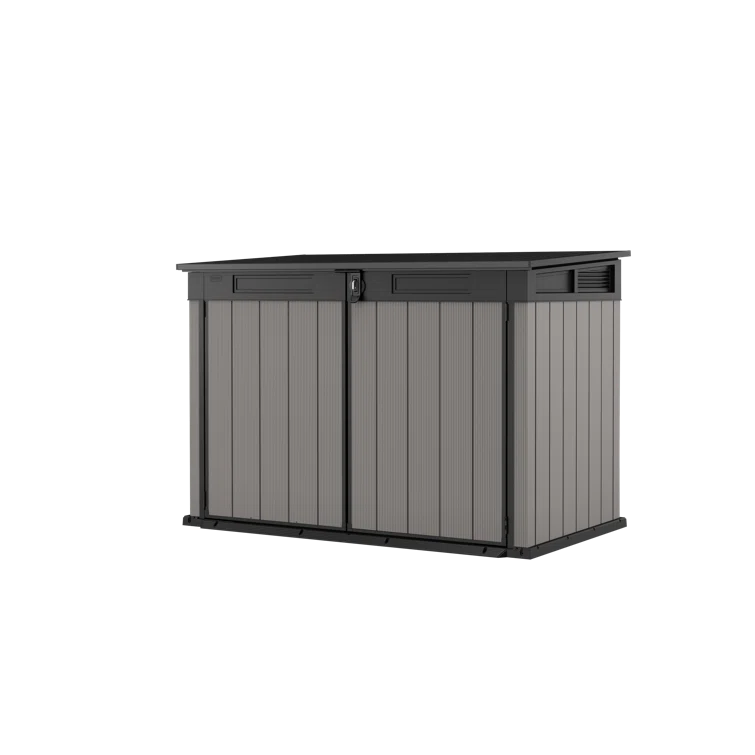 Keter Keter Premier Jumbo 6.2x4.3 ft. Horizontal Durable Resin Outdoor Storage Shed With Floor and Double Doors for Garden Patio Furniture and Tools