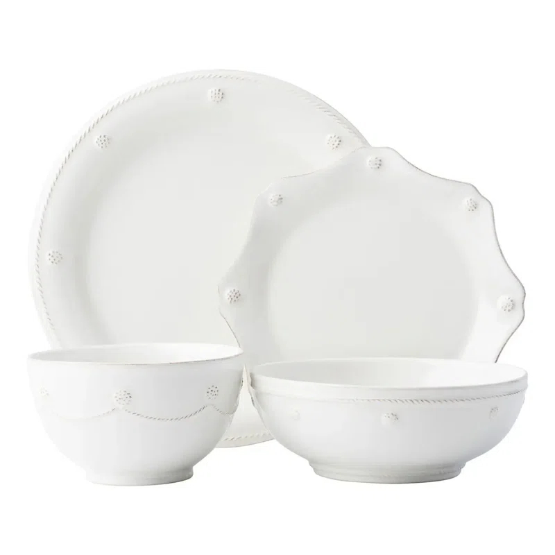 Berry & Thread 4 - Piece Place Setting with 2 Bowls - Whitewash