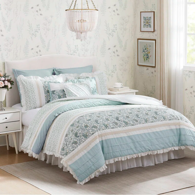 Madison Park Dawn 9 Piece Cotton Percale Comforter Set