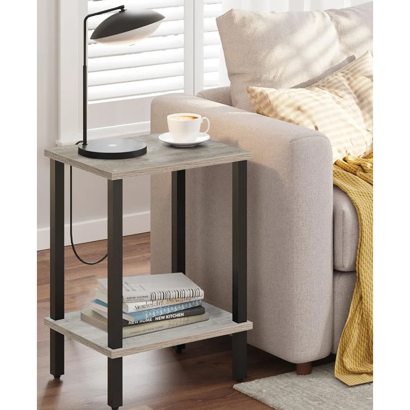 The End Table, Set of 2, Side Table, Nightstand, 2-Tier Storage Shelf, Sofa Table for Small Space