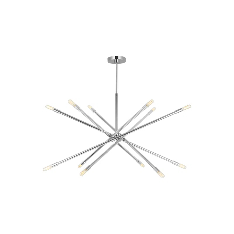 Mercer41 12 - Light Dimmable Sputnik Modern Linear Chandelier