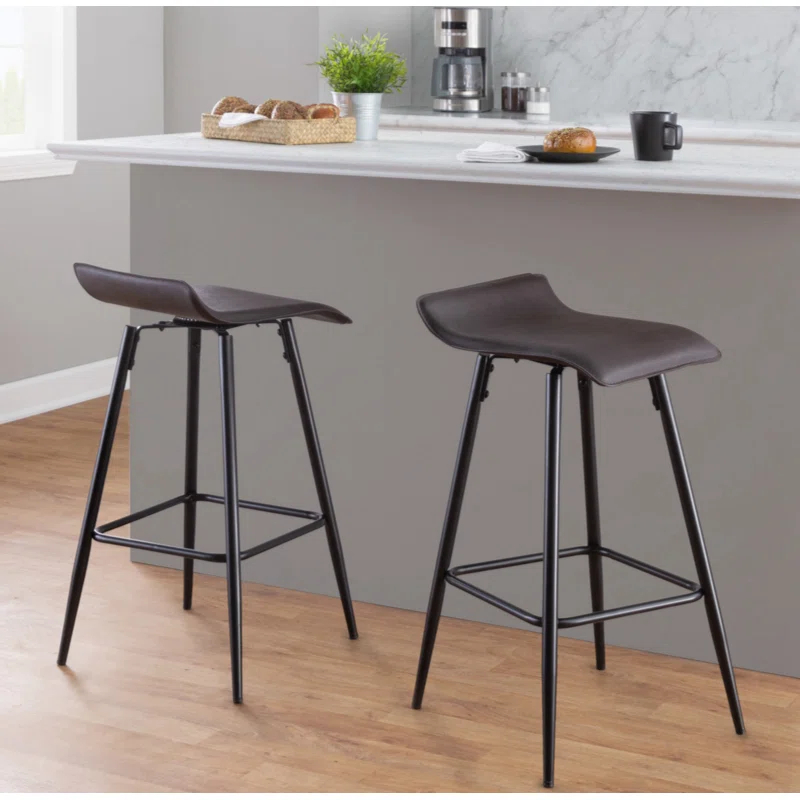 Wenty Upholstered Counter Stool with Metal Frame (Set of 2)
