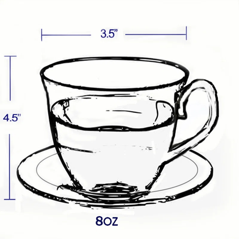 Lorren Home Trends 4 Piece Teacup & Saucer Set