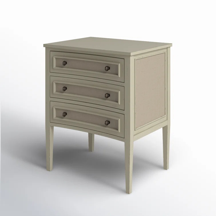 Whitley Cream Mahogany and Linen Farmhouse Accent Chest