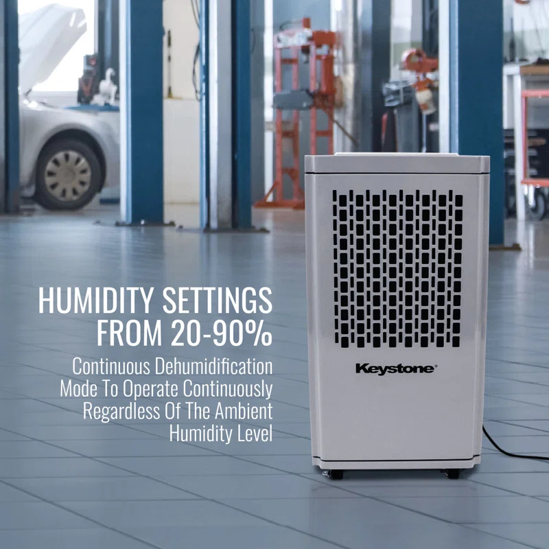 Keystone 110 Pints Commercial Dehumidifier for Rooms up to 2000 Sq. Ft.