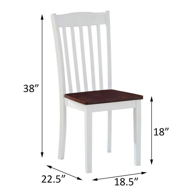 White And Walnut Slat Back Side Chairs (Set Of 2) (Set of 2)