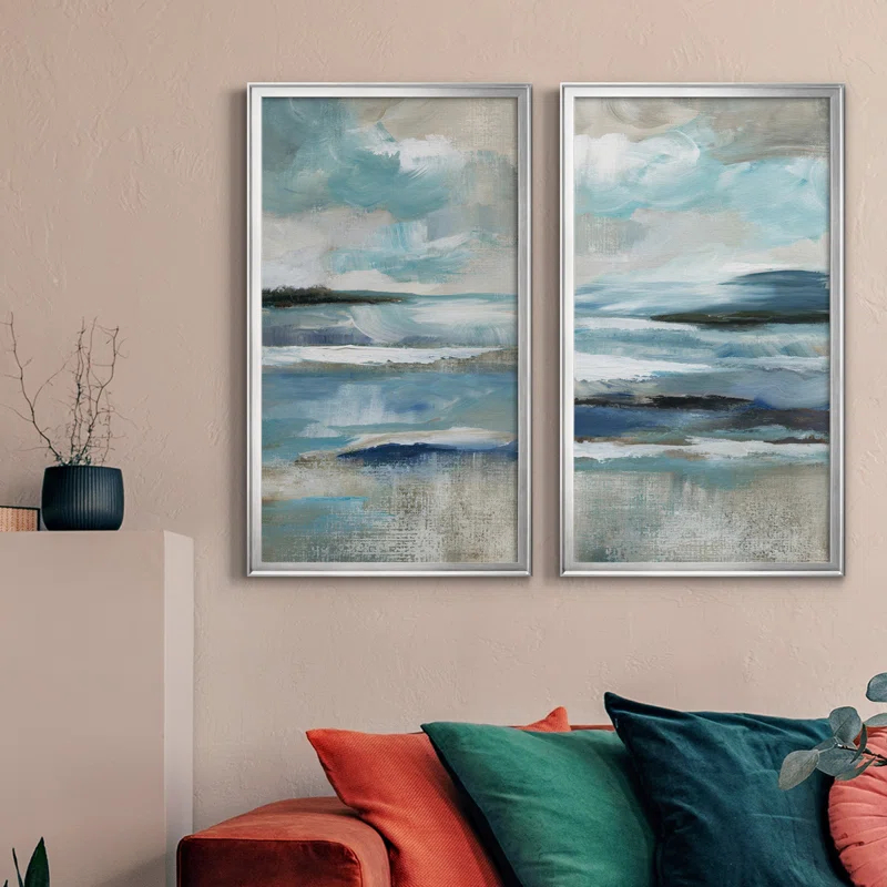" Distant Drama I " 2 - Pieces Painting Print (Set of 2)